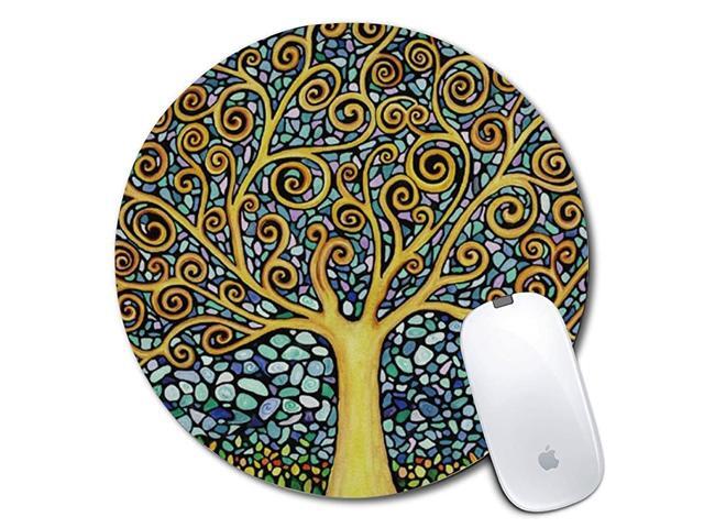 Round Mouse Pad Printed Tree Pattern NonSlip Rubber Comfortable Customized Computer Mouse Pad 787x787inch