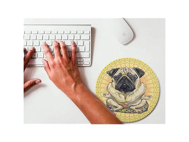 Yoga Dog Round Mouse pad Gaming Mouse Pad Rubber Round Mouse Mat787inchx787inch