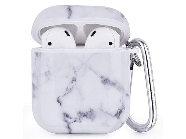 Compatible with Airpods Case 3 in 1 Cute Airpods Marble Protective Hard Cover Portable Shockproof Women Girls Men with KeychainStrapEarhooks for