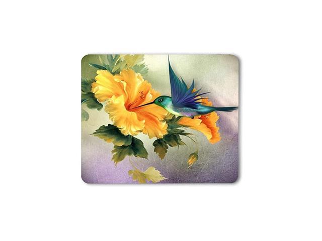 Humming Bird Mouse Pad Oil Painting Floral Bird Animal Nature Spring Leaves Bright Gaming Mouse Mat NonSlip Rubber Base Thick Mousepad for Laptop