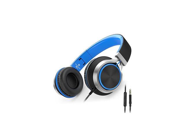 C8 Wired Headphones with Microphone and Volume Control Folding Lightweight Headset for Cellphones Tablets Chromebook Smartphones Laptop Computer PC