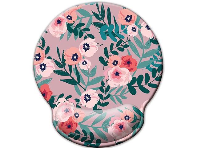 Pad with Wrist Rest Support Custom Original Memory Foam Wrist Rest Pad NonSlip Ergonomic Desk Gaming Mat for Home Office Spring Summer Floral Print