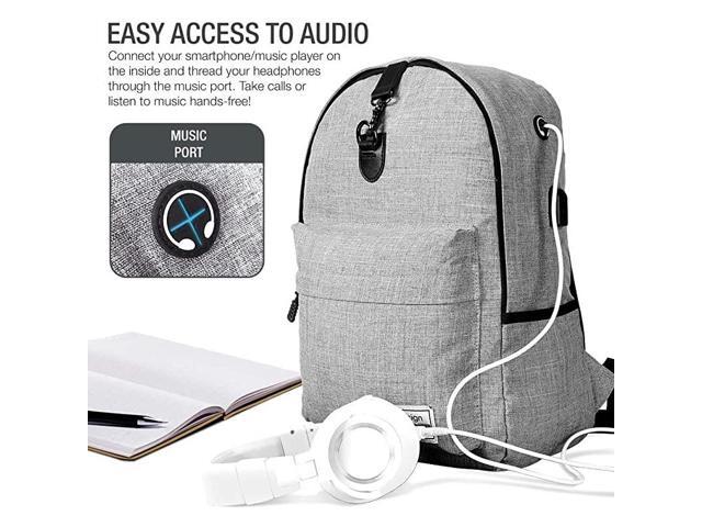 Travel Laptop Backpack with Antitheft Lock Up to 16 Notebook Grey