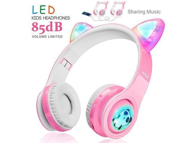 Wireless Headphones LED Flashing Lights Music Sharing Function Stereo Sound SD Card Slot and Buildin Mic WirelessWired Children Bluetooth