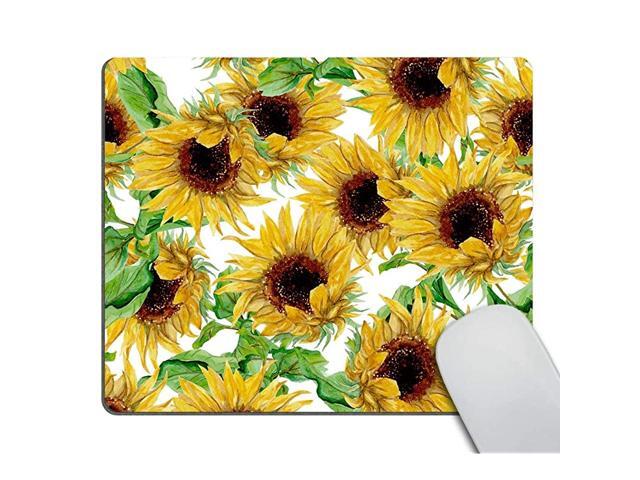 Yellow Sunflowers Painted Mouse padWatercolor Sunflowers Design Mousepad NonSlip Rubber Gaming Mouse Pad Rectangle Mouse Pads 95 X 79 Inch