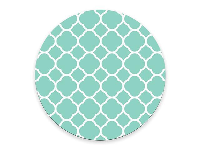 Natural Rubber Back Mint Quatrefoil Pattern Teal Turquoise Design Soft Mouse Pad Gaming Mousepad