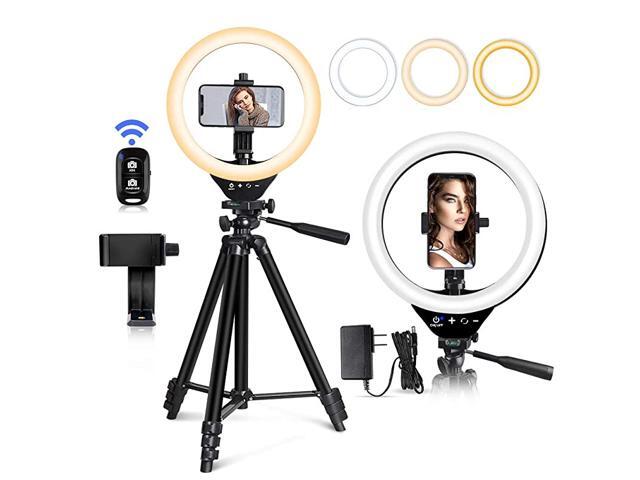 10 Ring Light with Stand and Phone Holder Cell Phone Tripod with Ringlight and Phone Holder Selfie Ring Light for Live StreamingMakeupPhotography