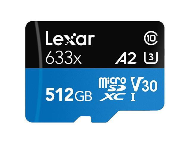 HighPerformance 633x 512GB MicroSDXC UHSI Card with SD Adapter LSDMI512BBNL633A