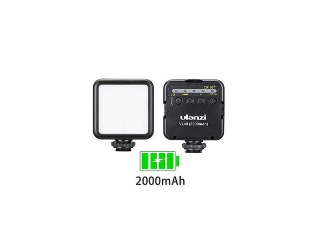 VL49 2000mAh LED Video Light w 3 Cold Shoe Rechargeable Soft Light Panel for DJI OSMO Mobile 3 OM 4 Pocket Zhiyun Smooth Sony ZV1 A7 III RX100 VII