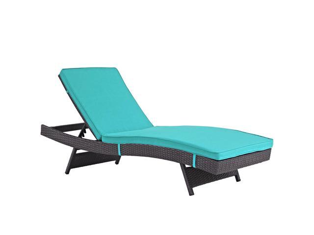Convene Outdoor Patio Chaise - Espresso Turquoise
