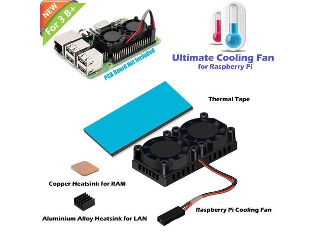 NeweggBusiness - Werleo Raspberry Pi 3 B+ Dual Fan with Raspberry Pi Heatsink Dual Cooling Fan Cooler Fan Raspberry Pi Fan for Raspberry Pi 3B+