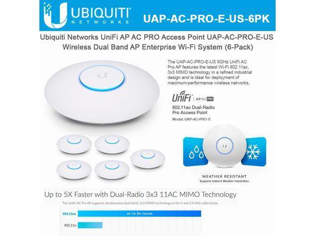 Ubiquiti Networks UniFi AP AC PRO UniFi Access Point UAP-AC-PRO-E-US Wireless Dual Band AP Enterprise Wi-Fi System (6-Pack)