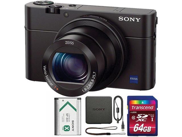 Sony Cyber-shot DSC-RX100 III 201MP Built-In Wi-Fi Digital Camera with 64GB SDHC Memory Card