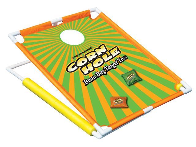 36' Orange and Green Floating Bean Bag Target Toss Swimming Pool Game