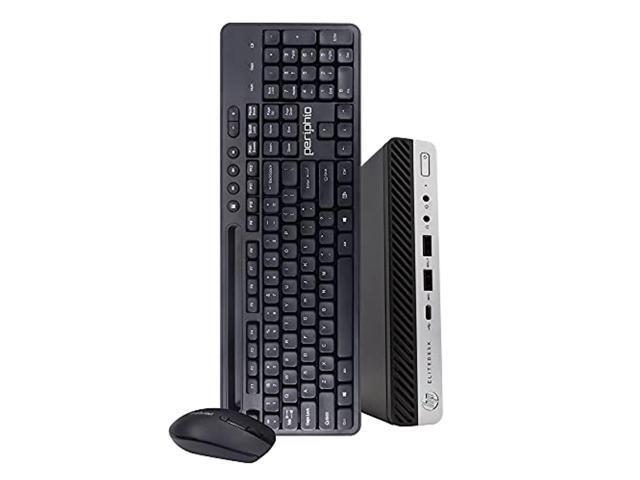 HP EliteDesk 800G3 Mini Form Factor Desktop PC Computer Intel Quad Core i5 8GB RAM 240GB SSD Windows 10 Pro Wireless Keyboard and Mouse