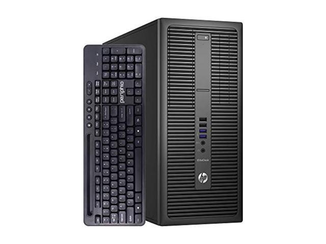 HP 800G2 Desktop Tower Computer Intel Core i5 Quad Core 8GB RAM 500GB Solid State Drive DVD Wi-Fi Windows 10 Pro Periphio Wireless Keyboard