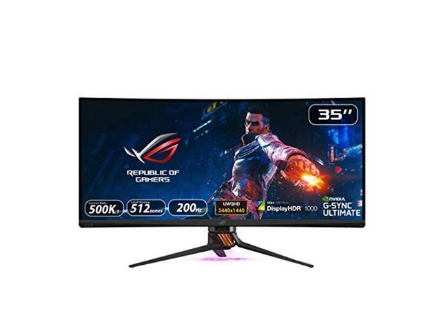 Asus ROG Swift PG35VQ 35? Curved HDR Gaming Monitor 200Hz (3440 X 1440) 2ms G-Sync Ultimate Eye Care DisplayPort HDMI USB Aura Sync HDR10