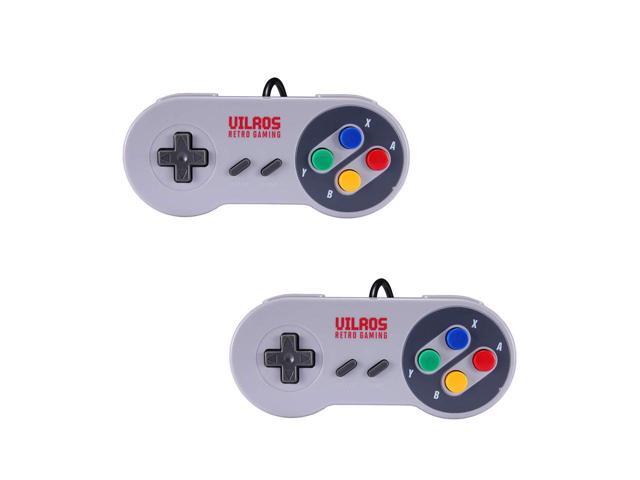 Vilros Retro Gaming Weighted Classic SNES Style USB Gamepads-Set of 2