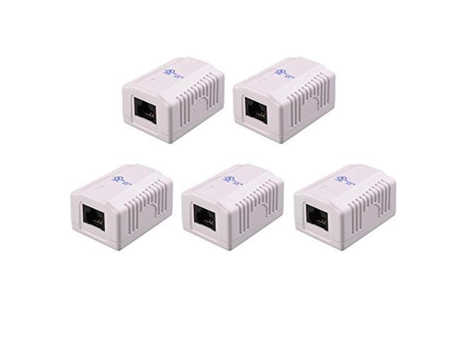[ul listed] cable matters (5 pack) cat6 rj45 surface mount box - 1 port in white