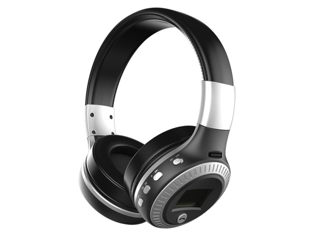 Zgeer Wireless Bluetooth Headphones LED Display Screen Headset Stereo Handsfree with Mic FM Radio TF Card Slot for Computer PC Smartphone