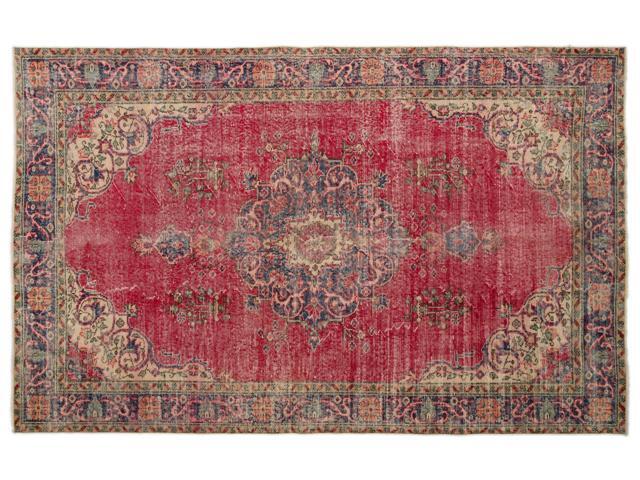 Bespoky Vintage Handwoven Kilim Rug Naturel Large Size 5'10