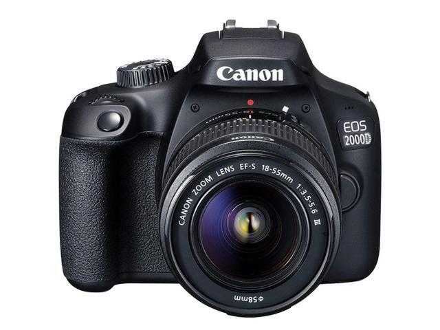 Canon EOS 2000D Kit [18-55 DC III] DSLR Camera - International Version - No Warranty (Black)