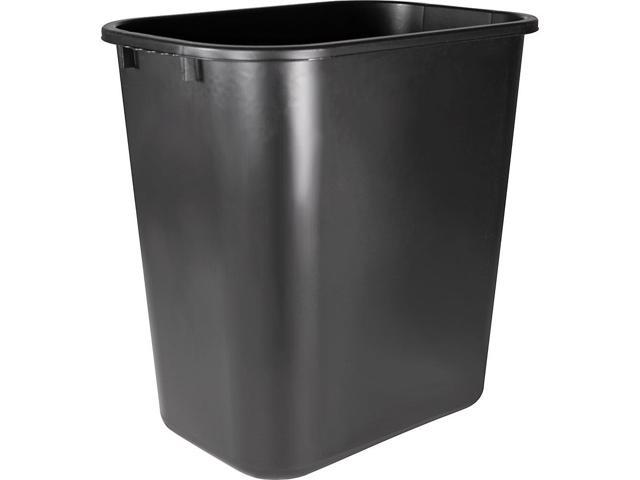 Sparco Products Rectangle Wastebasket, 28 Quart, 14-1/2"X10-1/2"X15", Black