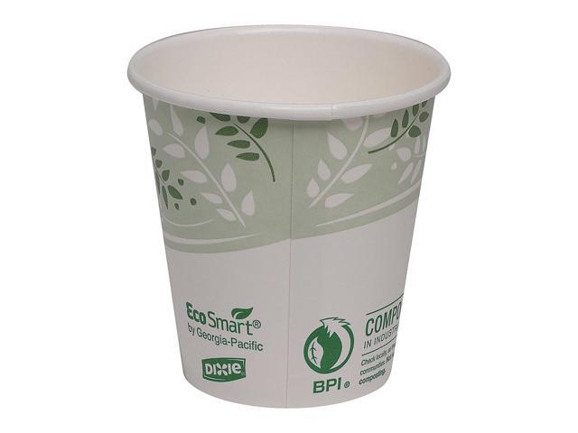 Dixie 2340SPLA EcoSmart PLA Paper Hot Cup 10 oz Squat (20 Sleeves of 50)