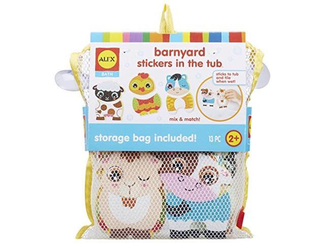 alex 200103-1 bath barnyard stickers in the tub multicolor kids bath activity
