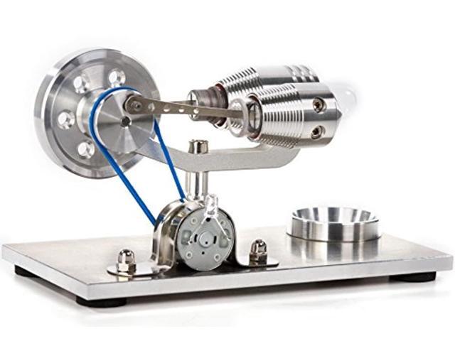 sunnytech hot air stirling engine motor model educational toy electricity generator colorful led sc (sc010)