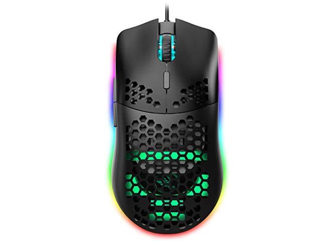 tkoofn programmable rgb gaming mouse 6 dpi (1000/1600/2400/3200/4800/6400) 96g ultra lightweight honeycomb optical led wired m