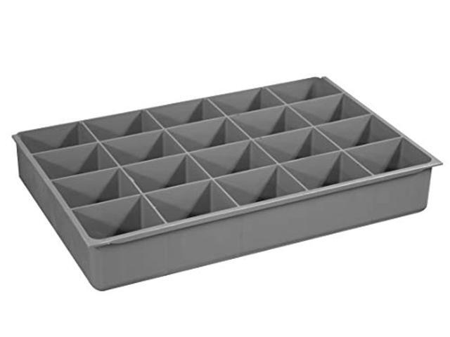 durham 124-95-20-ind large polypropylene 20 compartment insert gray