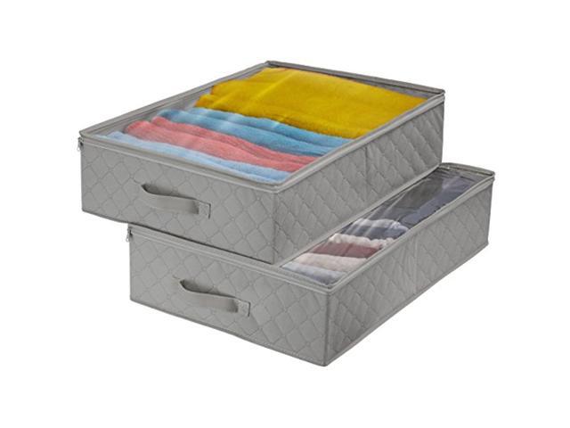 sorbus storage bags closet & underbed organizer set clear cover foldable with carry handles great for clothes linens bedd