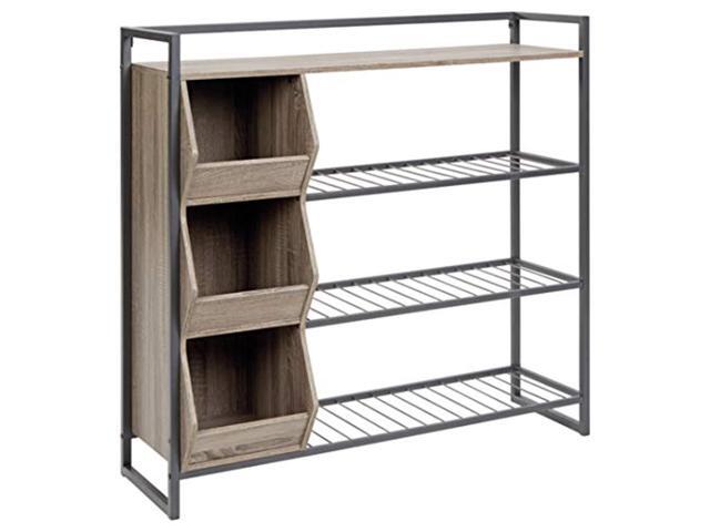 signature design by ashley maccenet shoe rack brown