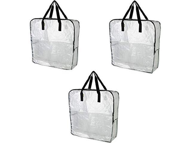 pack of 3 - extra large clear storage bag for clothing storage under the bed storage garage storage recycling bags
