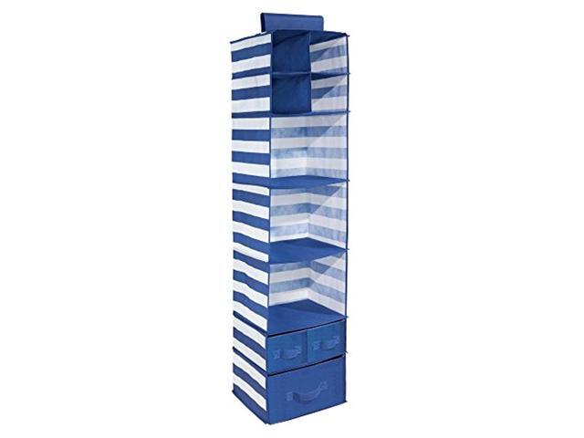 interdesign id jr fabric hanging closet storage organizer with shelves and pull out drawers for children's clothing blankets