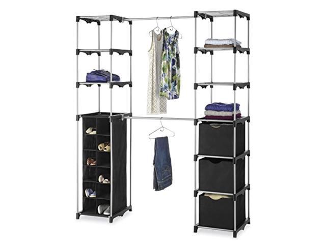 whitmor deluxe double rod adjustable closet organization system