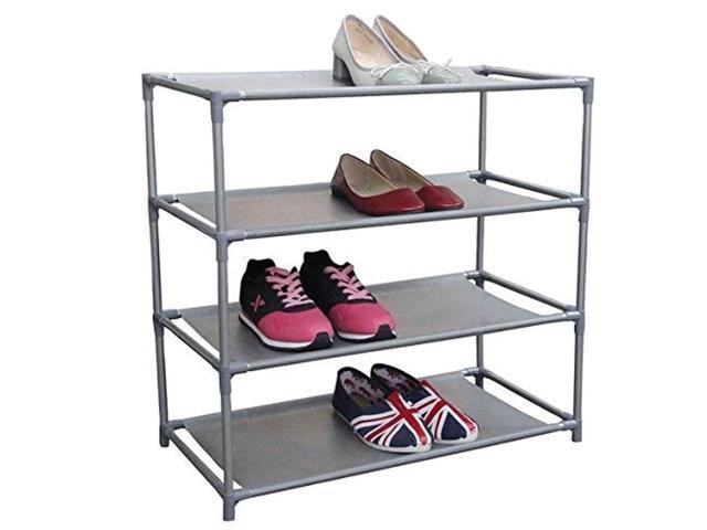 home basics multipurpose 12 pair non-woven free-standing shoe rack (4-tier)