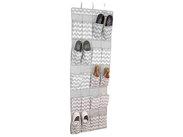 home basics chevron collection storage and organization (20 pocket over the door shoe holder)