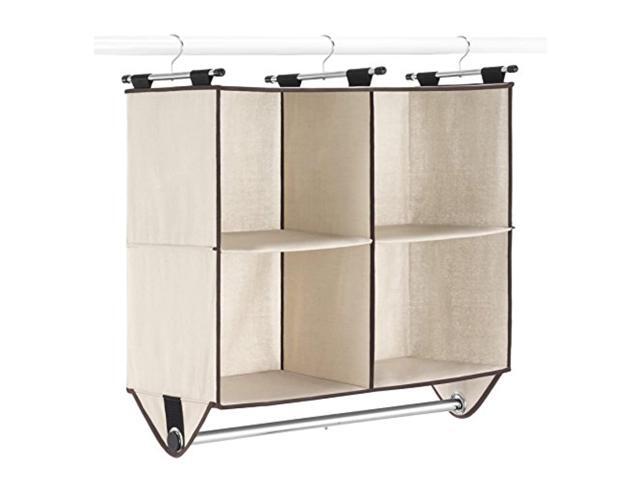 whitmor 4-section closet w/rod organizer canvas
