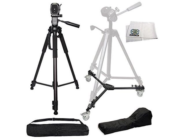 75' professional heavy duty 3-way pan head tripod w/heavy duty dolly for canon sl1 t5 t3 t6s t6i t7i t5i t4i t3i t2i t1i 60d 70