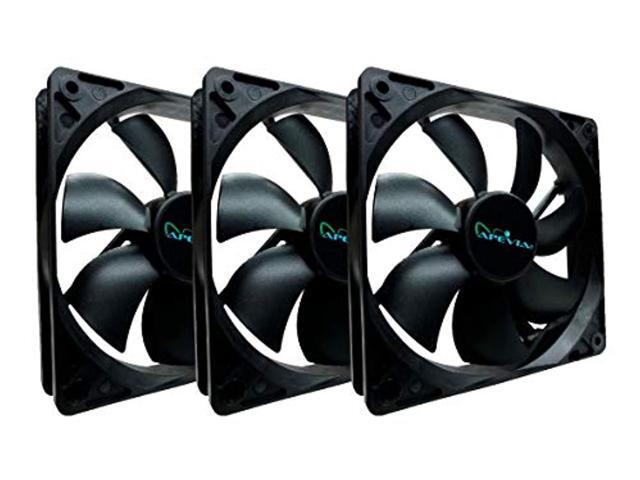 apevia cf314s-bk 140mm 4pin molex & 3pin motherboard black silent case fan (3-pk)