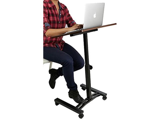 mind reader sit and stand laptop cart lap desk adjustable black