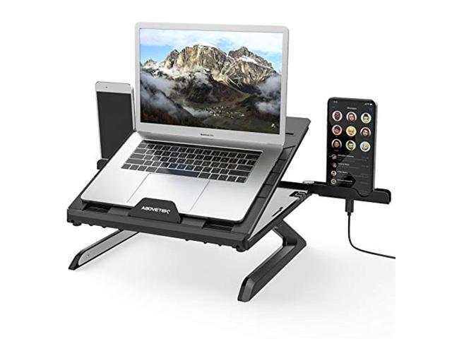 abovetek genie book laptop stand riser - 9 height/angle adjustable extra large travel workstation folds to 11x11x1? book - fit