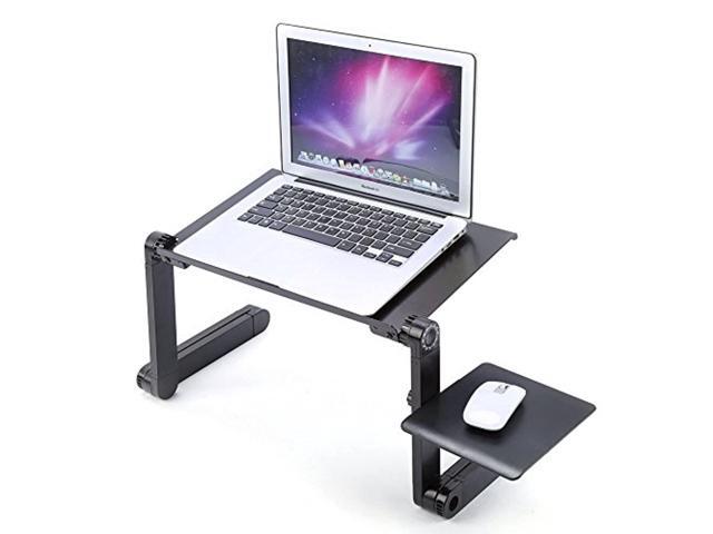 adjustable laptop desk360folding notebook table stand bed sofa desk tray book holder with mouse pad black