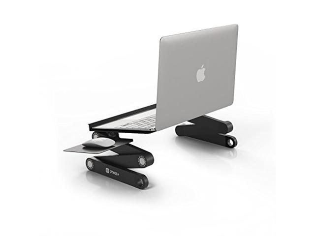 pwr laptop table stand adjustable riser portable with mouse pad fully ergonomic mount ultrabook macbook notebook light weight a