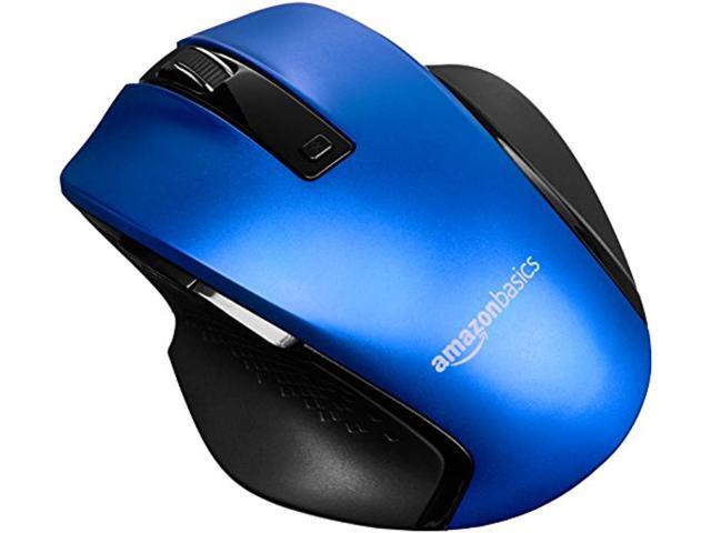 basics compact ergonomic wireless mouse with fast scrolling - blue