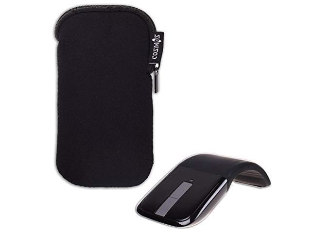 cosmos black neoprene zipper carrying protection sleeve case pouch cover for microsoft arc touch mouse (black)