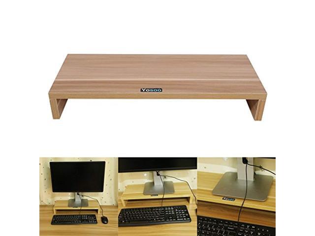 wooden monitor stand riser led lcd computer monitor riser desktop organizer display shelf for computer monitor laptop tv printe