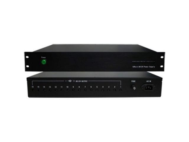 hdview cctv distributed power supply box for security camera ptc resetable fuse [no fuse burn] key lock rack mount (18 ports